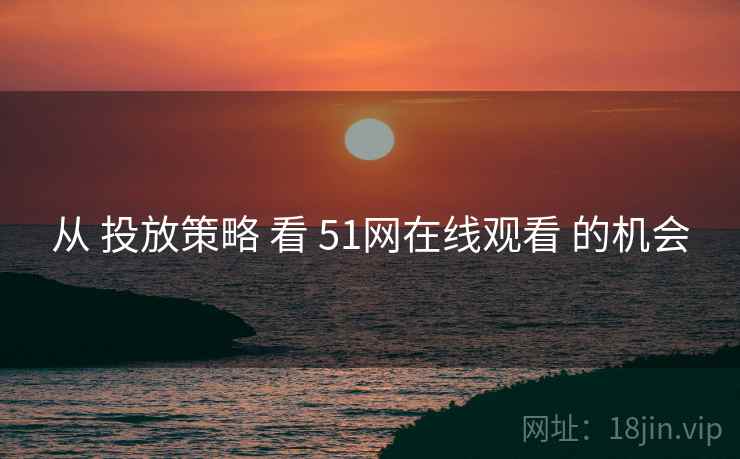 从 投放策略 看 51网在线观看 的机会