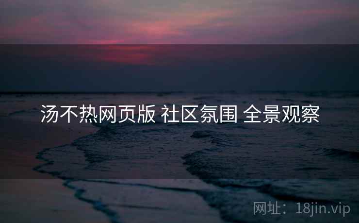 汤不热网页版 社区氛围 全景观察